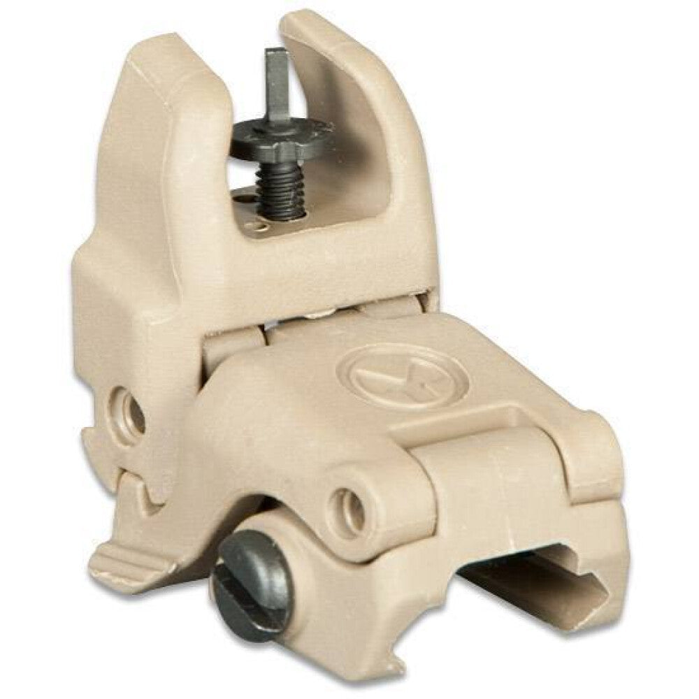 AR-15 MBUS Front Flip Back Up Sight Magpul Flat Dark Earth Gen 2 Fits Mil-Spec 1913 Picatinny Rail Lightweight Polymer