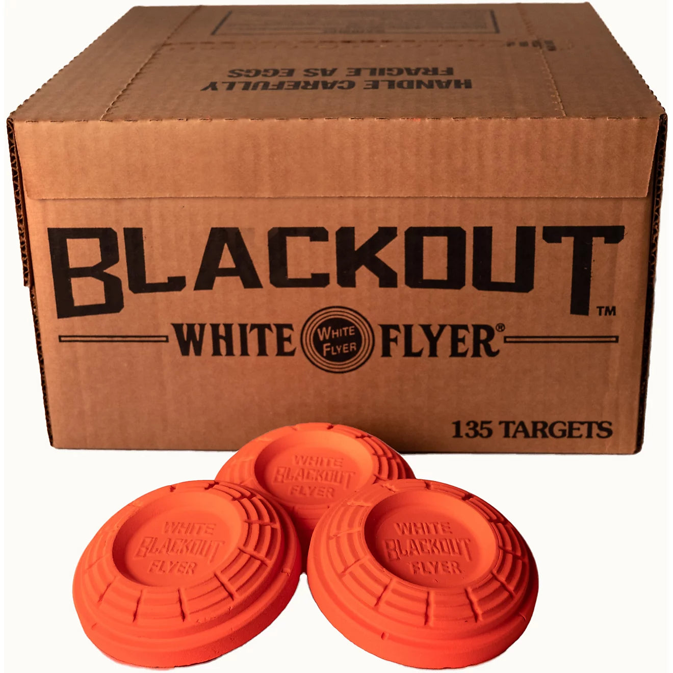White Flyer BLACKOUT All Orange Targets, 108mm, 135ct