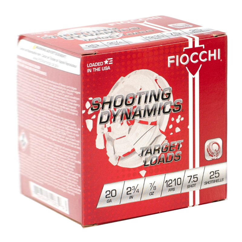 Fiocchi Shooting Dynamics 20 Gauge Ammunition 2 3/4" 7/8 oz. #7.5 Shot Lead Chill