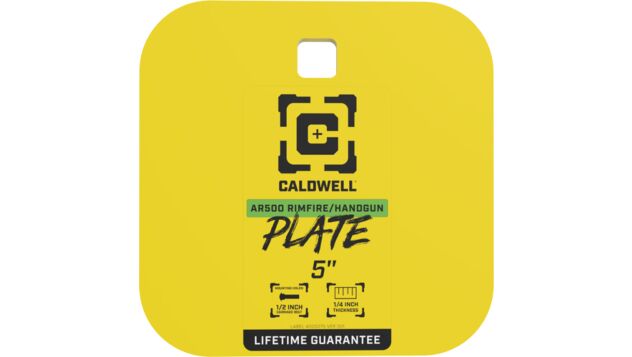 CALDWELL AR500 5" GONG TARGET 1/4" RIMFIRE/HANDGUN STEEL YLW