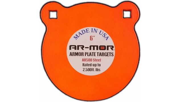 AR-MOR 6" AR500 STEEL GONG 3/8" THICK STEEL ORANGE ROUND