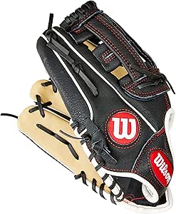 Wilson A450 11" Infield Baseball Glove - Black/Red, Left Hand Throw