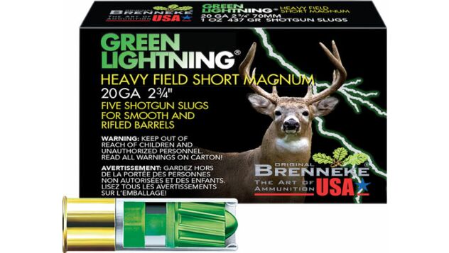 BRENNEKE USA GREEN LIGHTNING 20GA 2.75" 1OZ SLUG 5RD