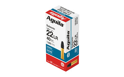 Aguila Ammunition Rimfire Subsonic 22LR 40 Grain Solid Point 50 Round Box