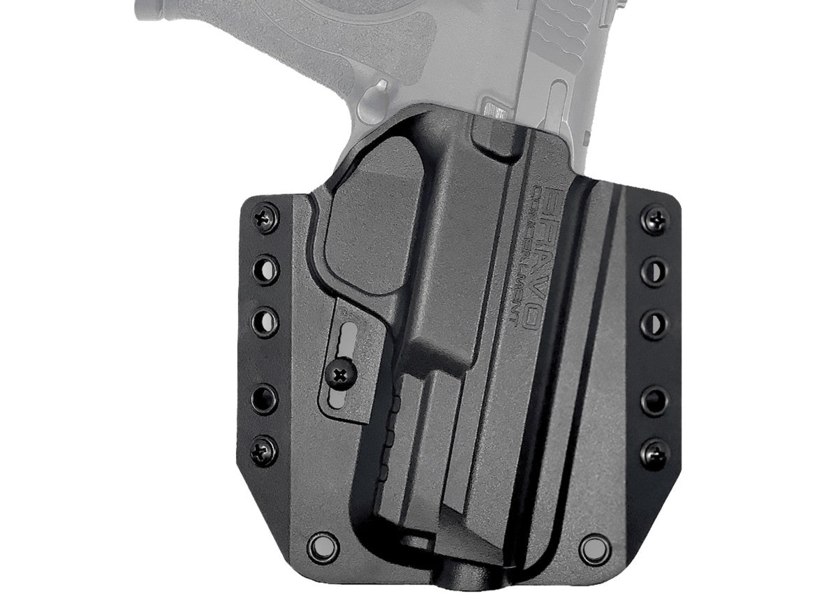 Bravo Concealment, BCA, OWB Concealment Holster, 1.5" Belt Loops, Fits S&W M&P 9/40 Full Size, Right Hand, Black, Polymer