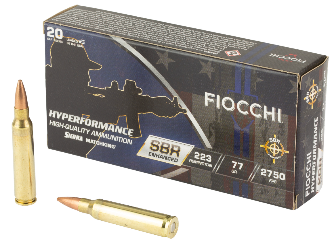 Fiocchi Ammunition Hyperformance SBR, Enhanced, 223 Rem 77 Grain BTHP