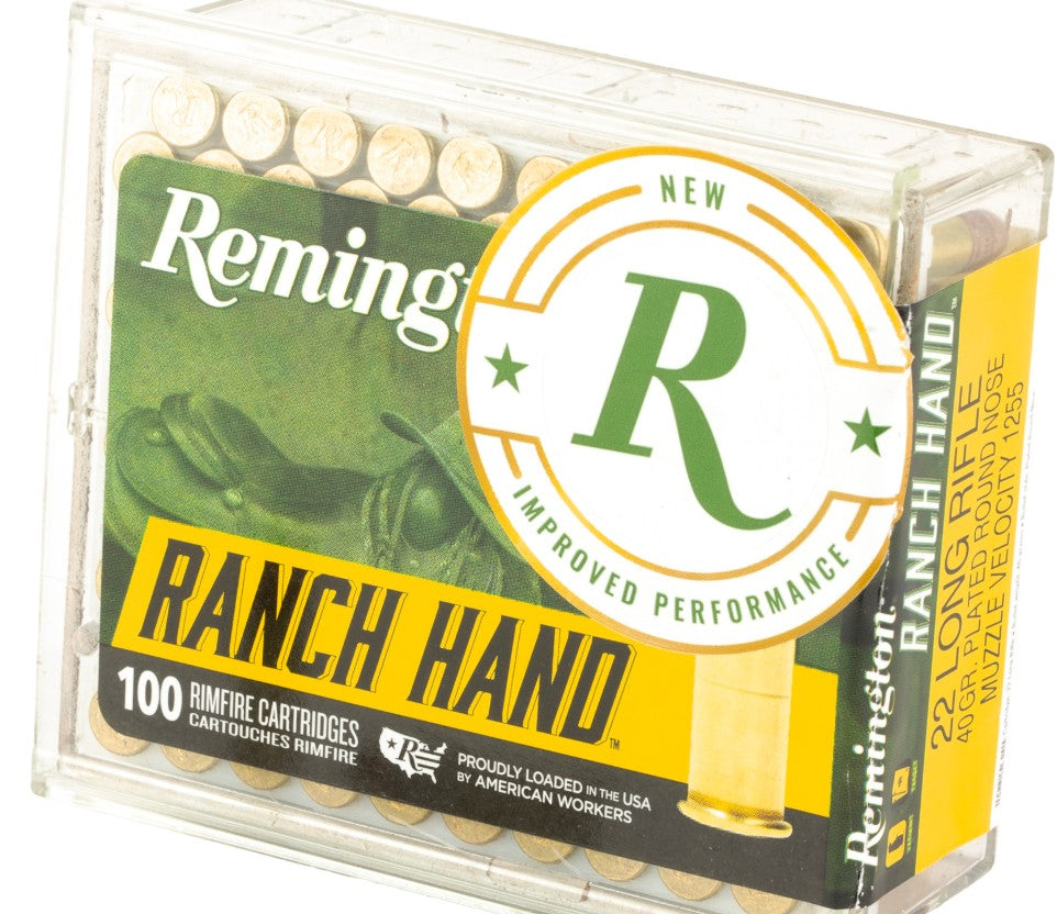 Remington, Ranch Hand, 22LR, 40 Grain, Plated Round Nose, 100 Round Box