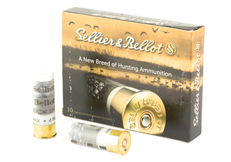 Sellier & Bellot, Shotshell, 12 Gauge, 2.75", #4 Buck Shotshell, 21 Pellets, 10 Round Box