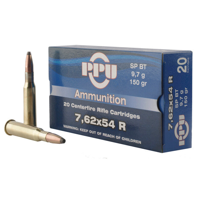 Prvi Partizan PPU 7.62x54R Ammunition 20 Rounds SPBT 150 Grain