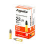 Aguila Standard Velocity .22 Long Rifle Ammunition 50 Rounds 40 Grain Lead Solid Point 1130fps