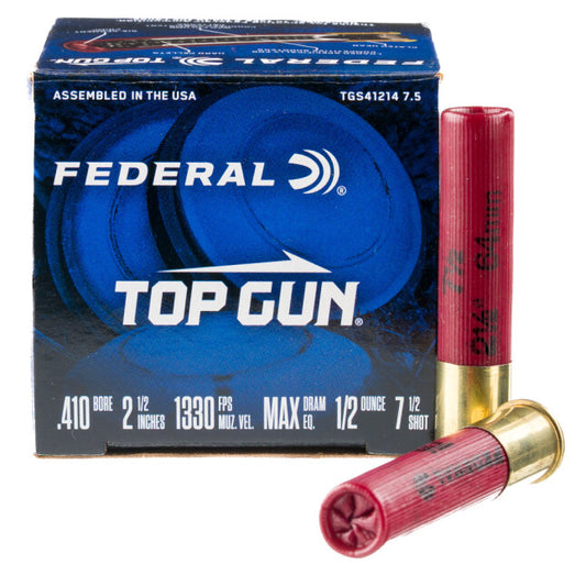 Federal Top Gun .410 Ammunition 25 Rounds 2-1/2" #8 Lead 1/2 oz
