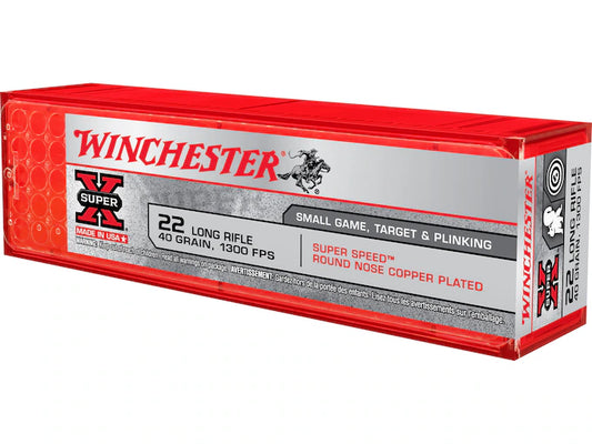 Winchester Super X High Velocity 22LR Ammo 40 Grain Plated Round Nose