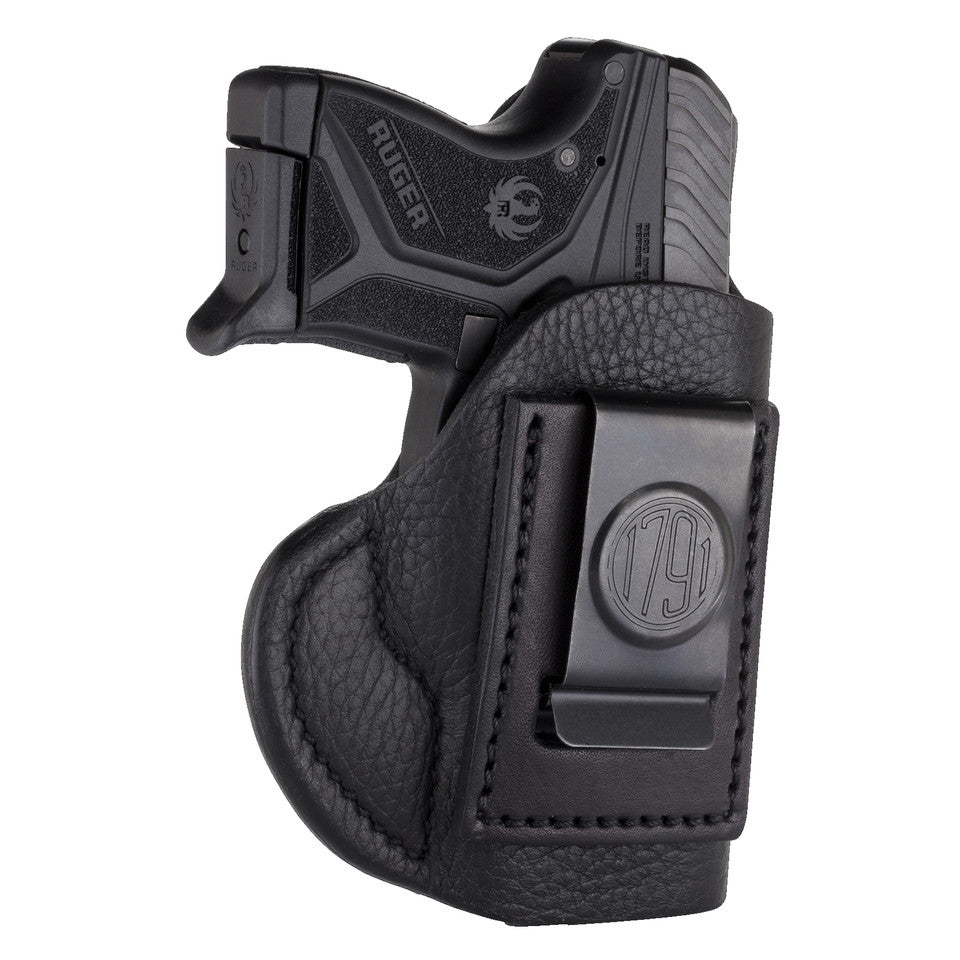 1791 Gunleather Smooth SCH-1 Multi-Fit IWB Concealment Holster for Pocket Semi Auto Pistols Right Hand Draw Leather Black