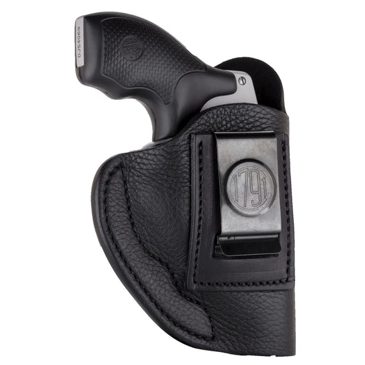 1791 Gunleather Smooth SCH-2 Multi-Fit IWB Concealment Holster for J Frame Revolvers Right Hand Draw Leather Black