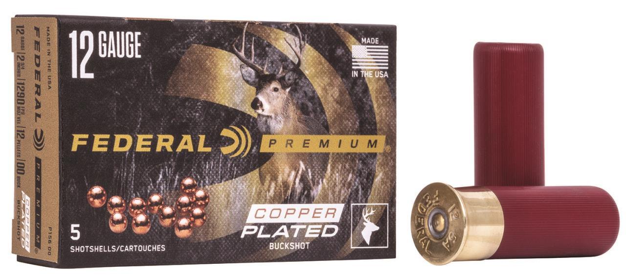 Federal Vital-Shok 12 Gauge Ammunition 5 Rounds 3" 4 Buck Copper Plated 41 Pellets 1100fps