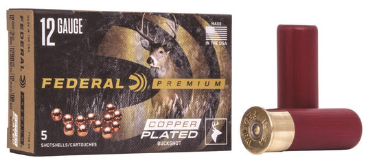 Federal Vital-Shok 12 Gauge Ammunition 5 Rounds 3" 4 Buck Copper Plated 41 Pellets 1100fps