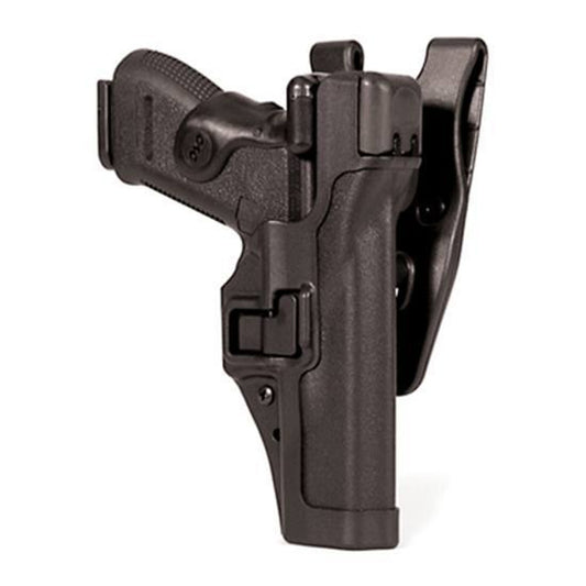 BLACKHAWK! SERPA Level 3 Duty Holster For Glock 17/19/22/23 Right Hand Polymer Black 44H100BK-R