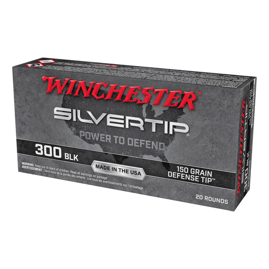 Winchester Silvertip .300 Blackout Ammunition 150 Grain Defense Tip 1900 fps