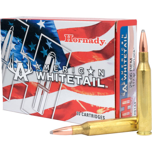 Hornady American Whitetail .25-06 Remington Ammunition 20 Rounds BTSP 117 Grain