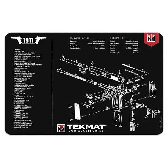TekMat TEKR171911 Original Cleaning Mat 1911 Parts Diagram 11" x 17"