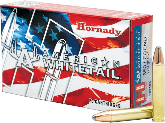 Hornady American Whitetail 350 Legend Ammo 170 Grain Hornady Interlock Jacketed Soft Point Box of 20