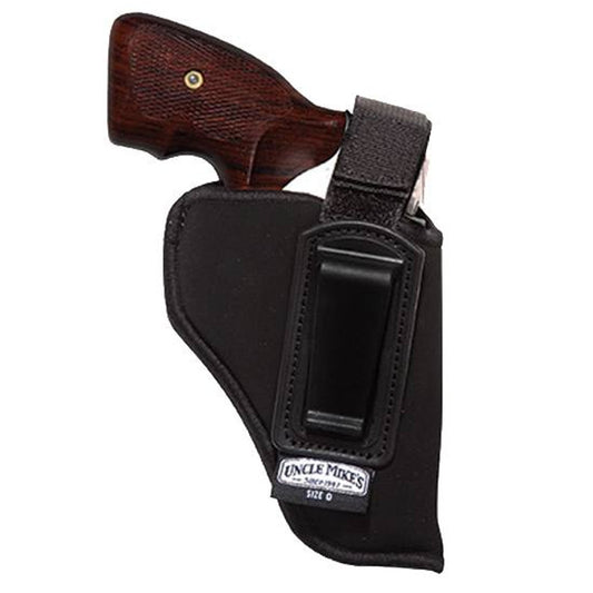 Uncle Mike's Inside the Pant Holster with Retention Strap 4" Barrel Medium and Intermediate Double Action Revolvers Right Hand Nylon Black 7602-1