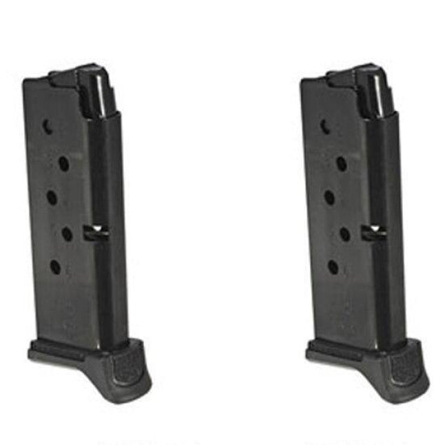 Ruger LCP II 6 Round Magazine .380 ACP Extended Polymer Base Plate Steel Blued Finish 2 Pack