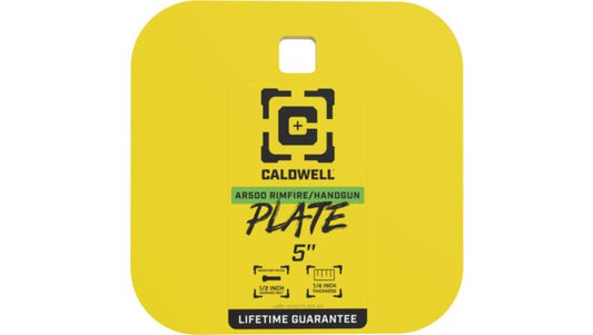 CALDWELL AR500 5" GONG TARGET 1/4" RIMFIRE/HANDGUN STEEL YLW