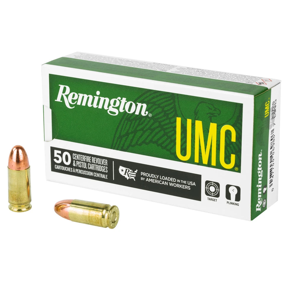 Remington UMC, 9MM, 115 Grain, Full Metal Jacket, 50 Rds