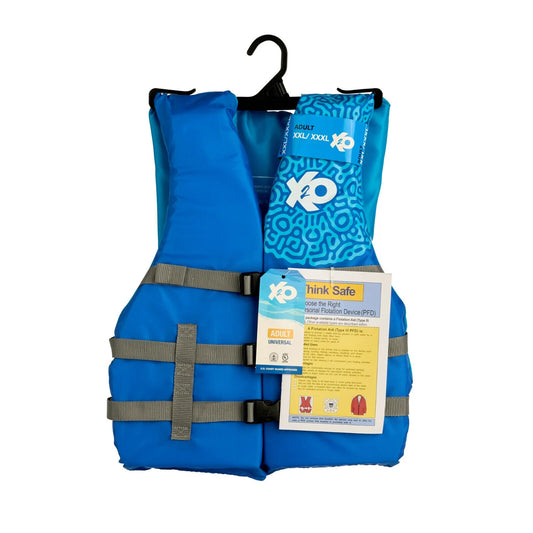 X2O Universal Adult Life Vest Jacket 2X/3X (50-60" Chest) Blue Ocean Coral
