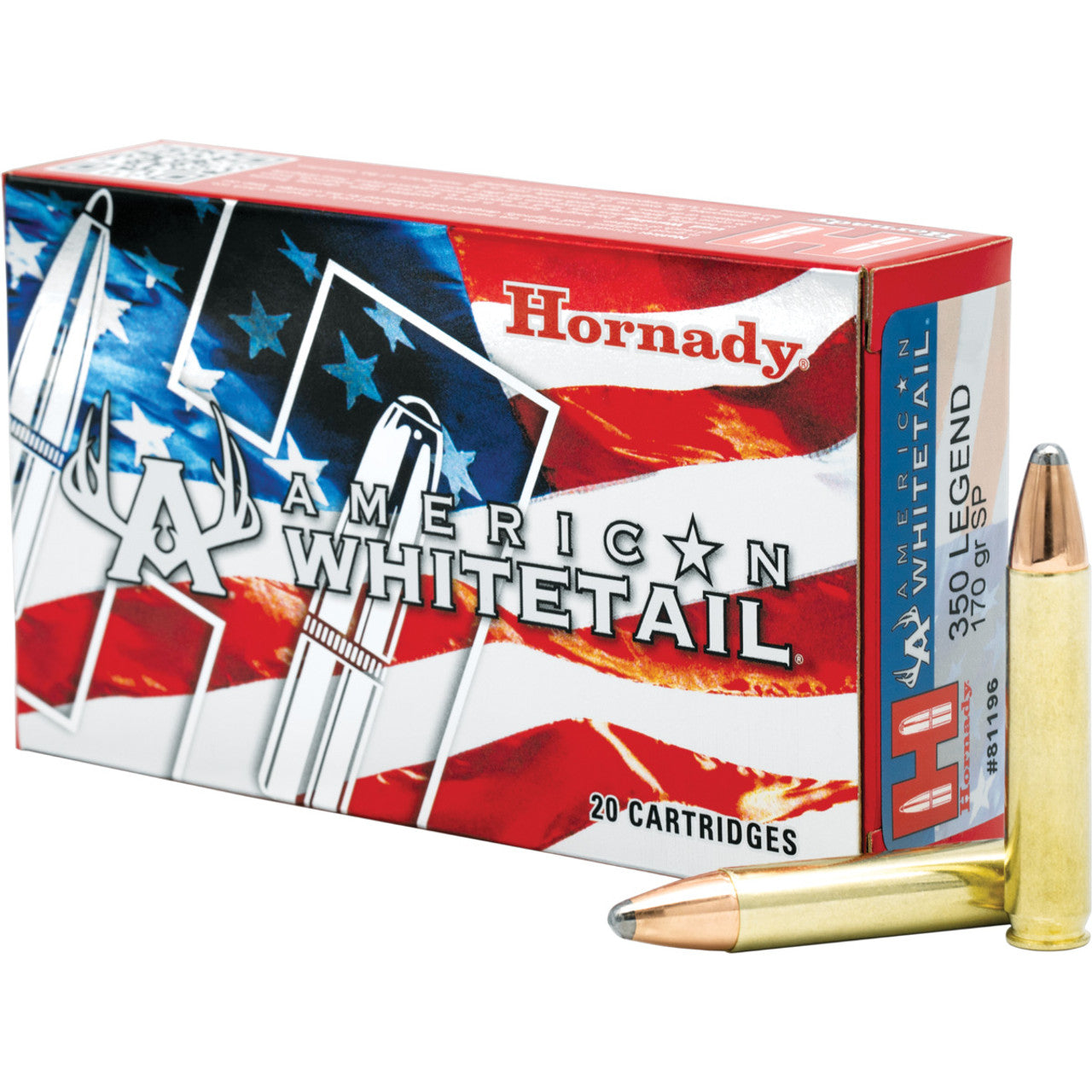 Hornady American Whitetail .350 Legend Ammunition 20 Rounds Interlock JSP 170 Grains