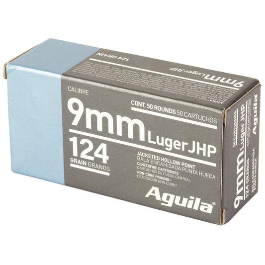 Aguila 9mm Luger Ammo 124 Grain JHP 50 Rounds