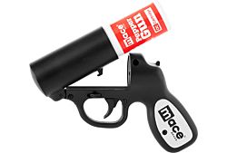 MACE PEPPER SPRAY PEPPER GUN W/STROBE LED MATTE BLACK 28G