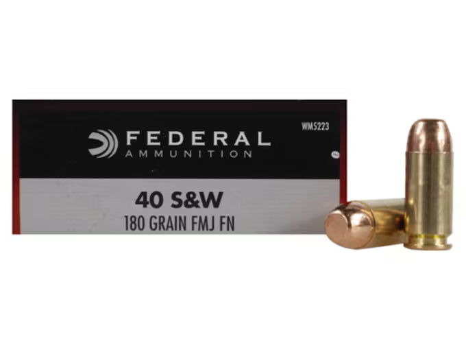 Federal Champion Target Ammunition 40 S&W 180 Grain Full Metal Jacket Box of 50