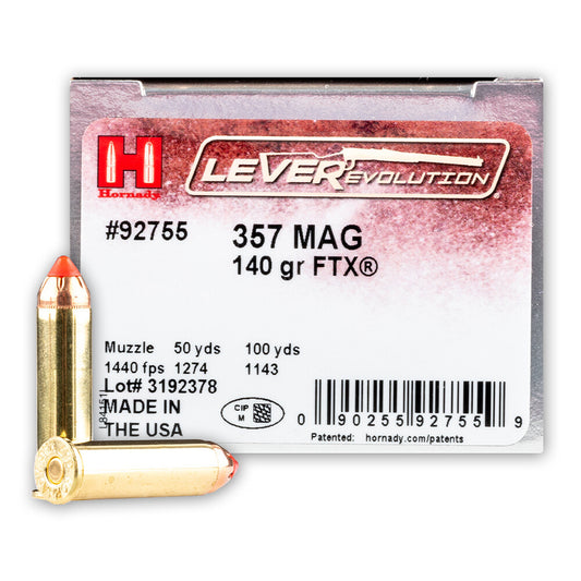 Hornady LEVERevolution .357 Magnum Ammunition 25 Rounds FTX 140 Grain