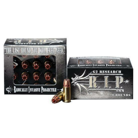 G2 Research RIP 9mm Luger Ammunition 20 Rounds Copper HP 92 Grain