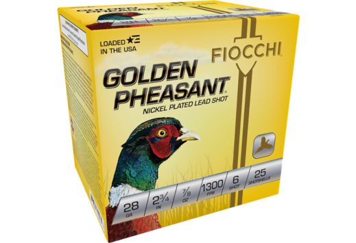 Fiocchi Golden Pheasant Shotgun Loads 28ga 2 3/4" #6 25 Rounds