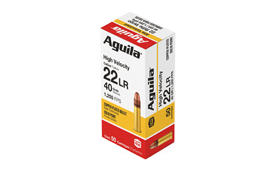 Aguila Ammunition, Rimfire, 22LR, 40 Grain, Solid Point, Hi-Velocity, 50 Round Box