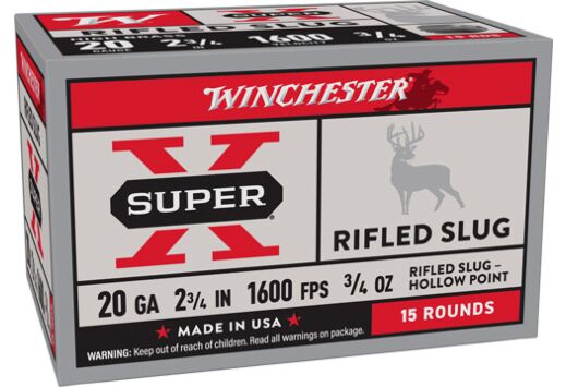 WINCHESTER SUPER-X 20GA 2.75" 3/4OZ RIFLED SLUG 5RD