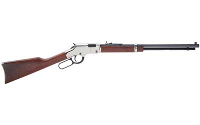 Henry Repeating Arms, Silver Boy, Lever Action Rifle, 22LR, 20" Barrel, Nickel Finish, Walnut Stock, Adjustable Buckhorn Rear Sight/Beaded Front Sight, 16Rd and 21Rd