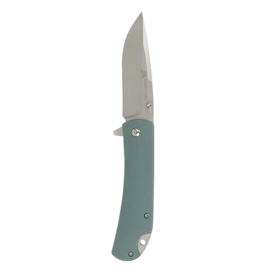 Ozark Trail 7.5-inch Folding Stainless Steel Pocket Knife, Full Tang Drop Point Blade, Green