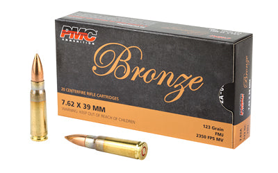 PMC Ammunition Bronze 762X39 123 Grain Full Metal Jacket 20 Round Box