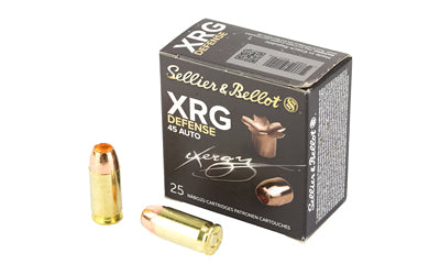 Sellier & Bellot XRG Defense .45 ACP Ammunition 25 Rounds Copper HP 165 Grain