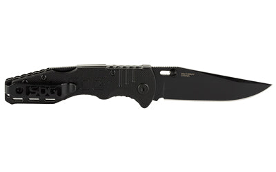 SOG Knives & Tools Salute 3.1" Folding Knife Clip Point Straight Edge G10 Handle Steel Hardcased Black Finish