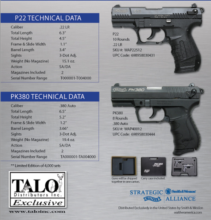 Walther P22/PK380 Sets