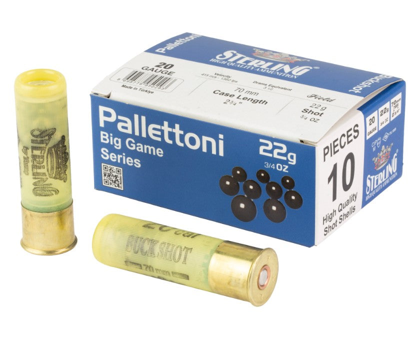 Sterling, Big Game Series, 20 Gauge, 2.75", 00 Buckshot, 6/8 oz, Shot Shell, 10 Round Box