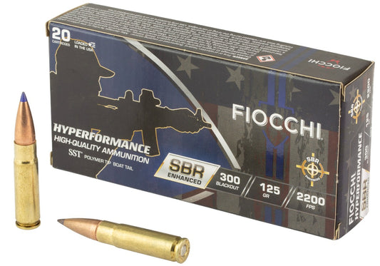 Fiocchi Ammunition, Hyperformance SBR, Enhanced, 300 Blackout, 125 Grain, SST, 20 Round Box