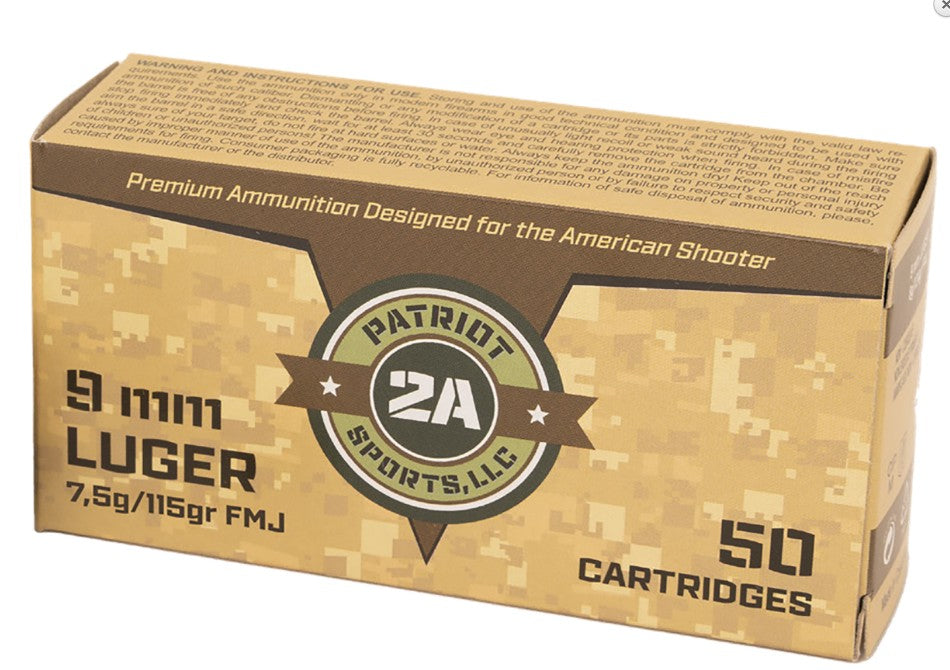 PATRIOT 9MM 115gr 9MM 115 FMJ 50rds