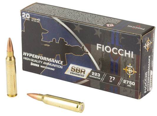 Fiocchi Ammunition Hyperformance SBR, Enhanced, 223 Rem 77 Grain BTHP