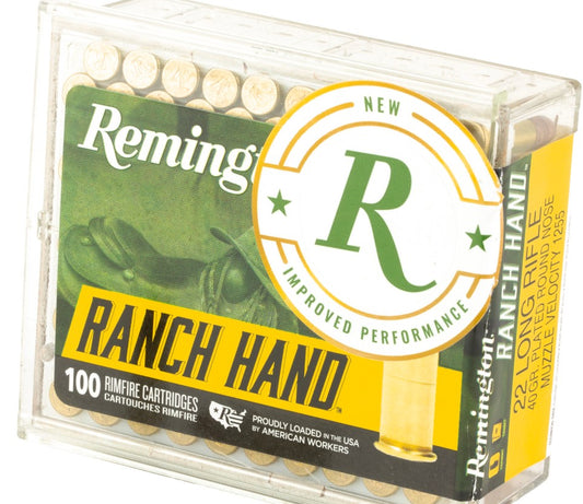 Remington, Ranch Hand, 22LR, 40 Grain, Plated Round Nose, 100 Round Box